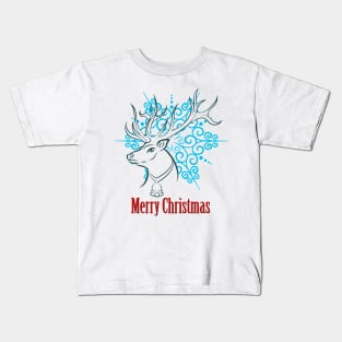 Merry Christmas Reindeer Kids T-Shirt